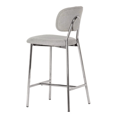 Ariana Grey Counter Stool - Silver Legs