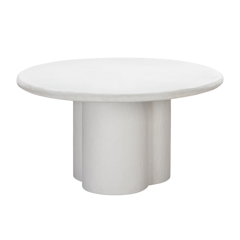 "Elika White Faux Plaster Round Dining Table "