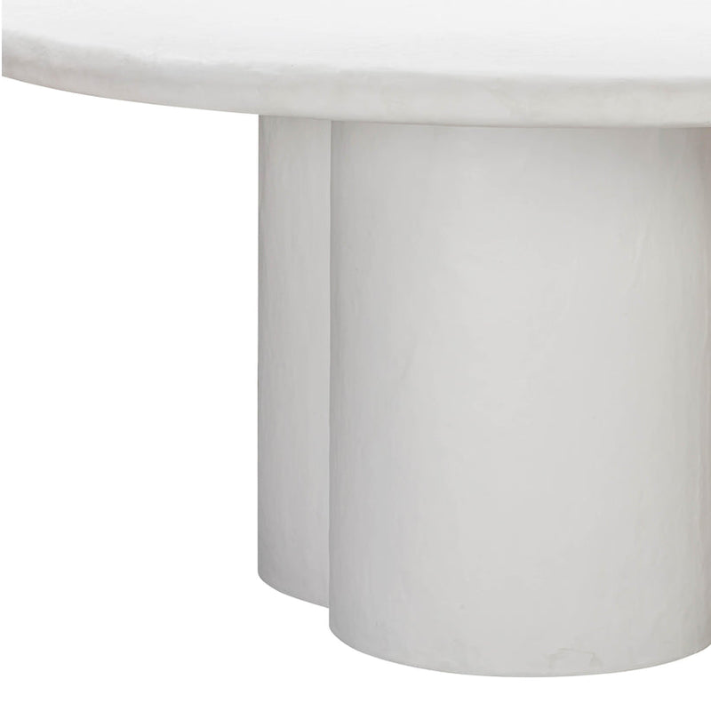 "Elika White Faux Plaster Round Dining Table "