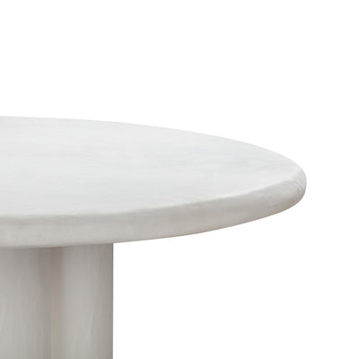 "Elika White Faux Plaster Round Dining Table "