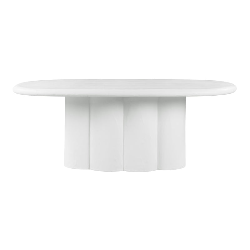 Elika White Faux Plaster Oval Dining Table