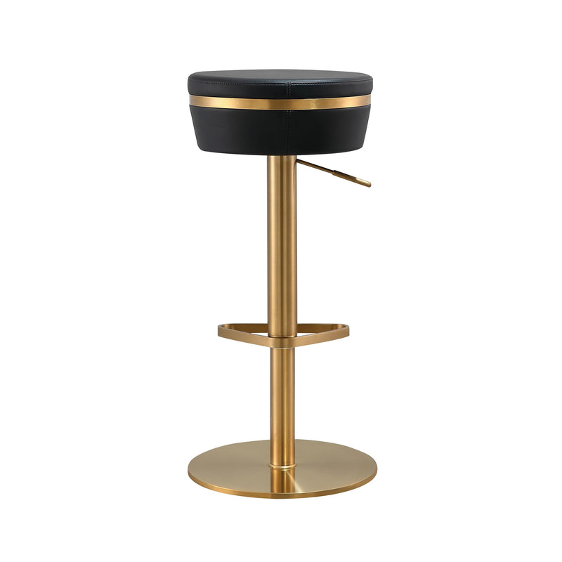 Astro Black and Gold Adjustable Stool