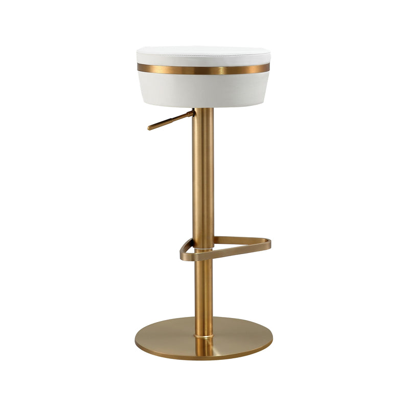 Astro White and Gold Adjustable Stool