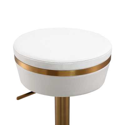 Astro White and Gold Adjustable Stool