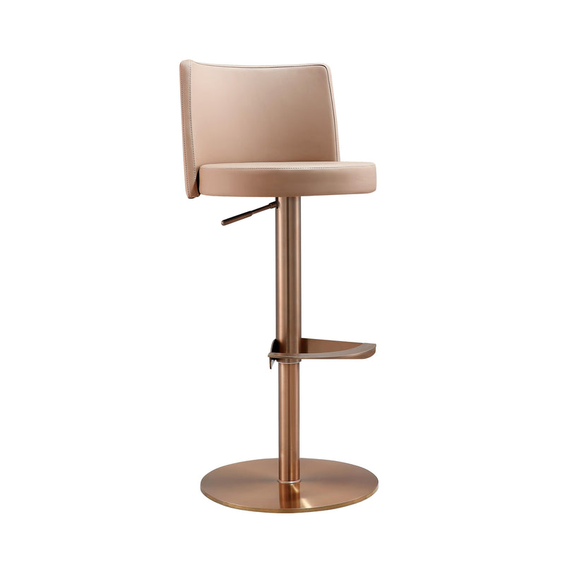 Loosha Cafe Au Lait and Rose Gold Adjustable Stool