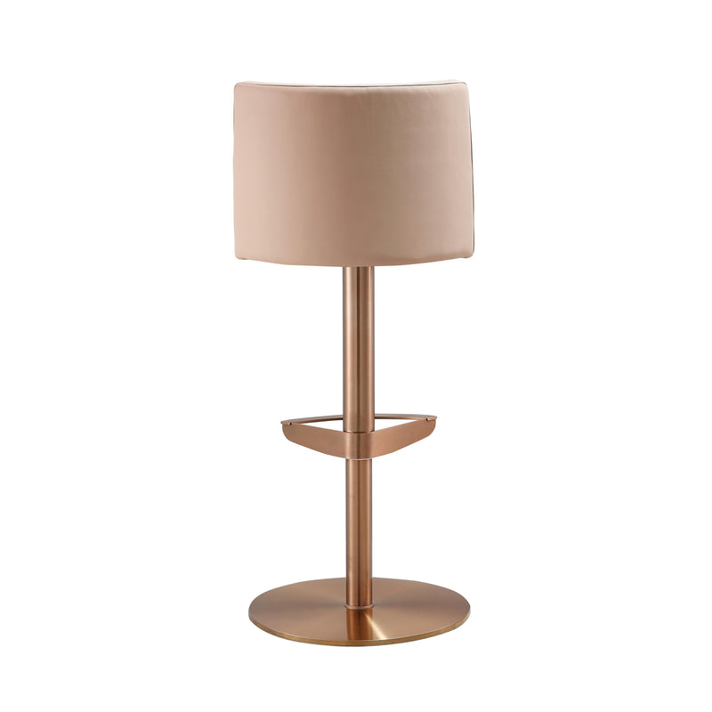 Loosha Cafe Au Lait and Rose Gold Adjustable Stool