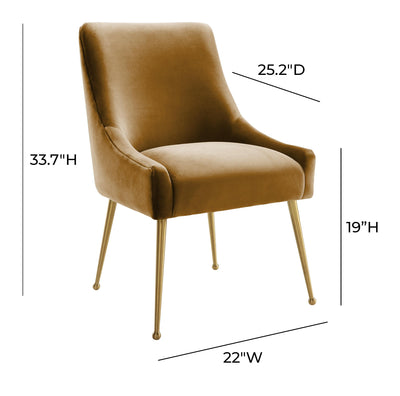 Beatrix Cognac Velvet Side Chair