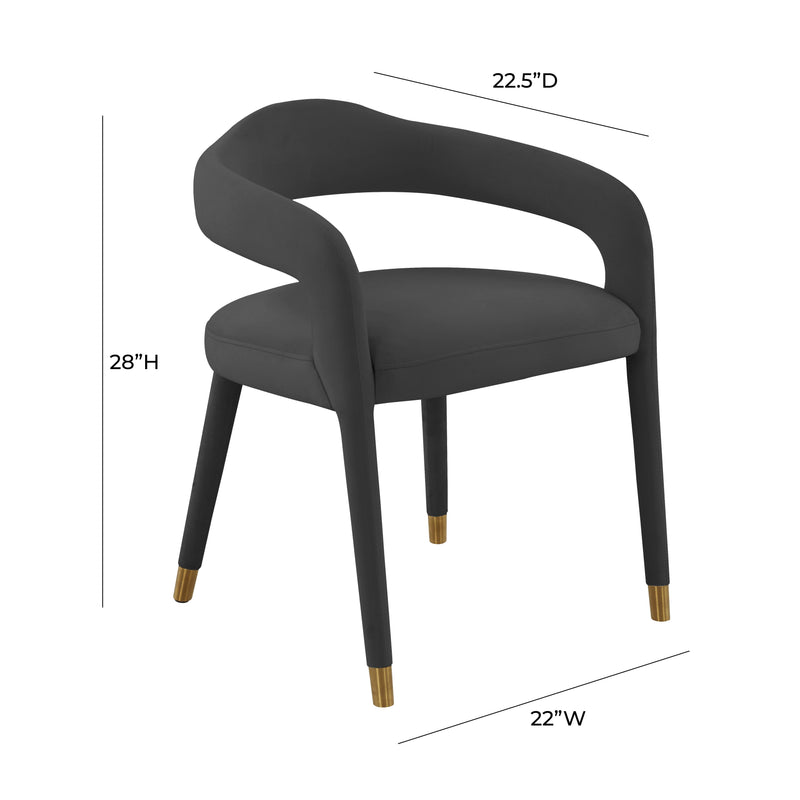 Lucia Black Velvet Dining Chair