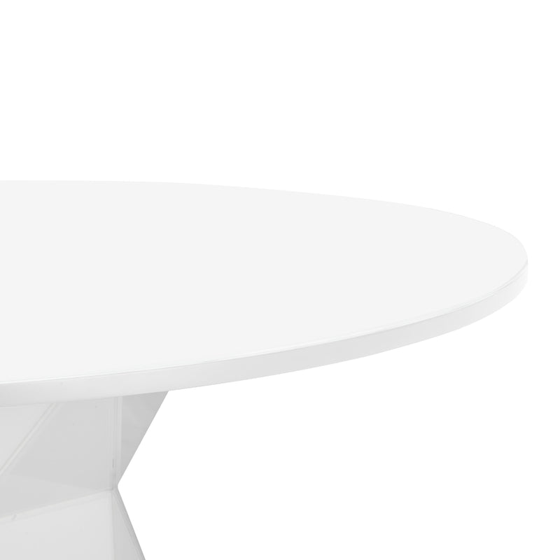 Iris White Glass Dining Table