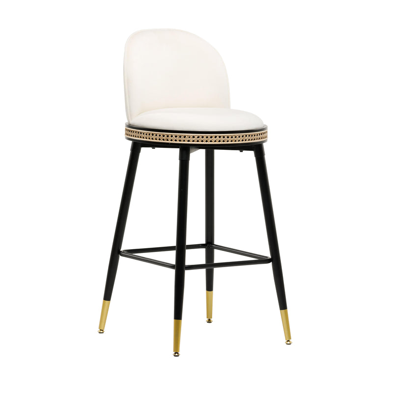 Harley Cream Velvet Bar Stool