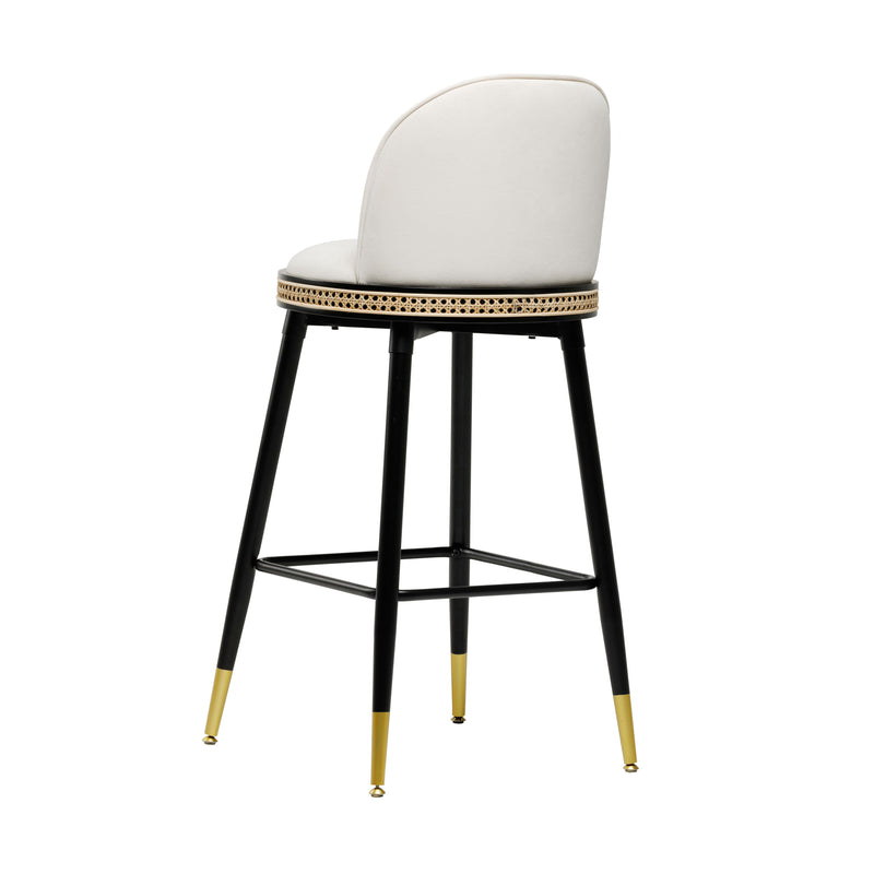 Harley Cream Velvet Bar Stool