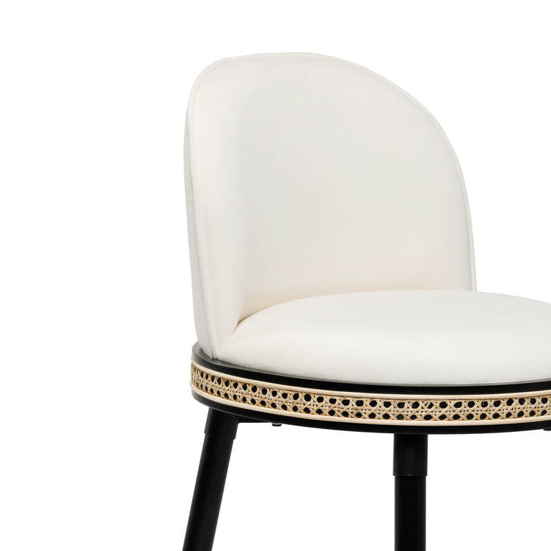 Harley Cream Velvet Bar Stool