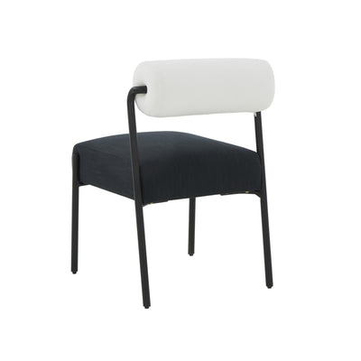 Jolene Cream and Black Performance Linen Dining Chair