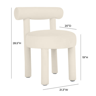 Carmel Cream Velvet Dining Chair