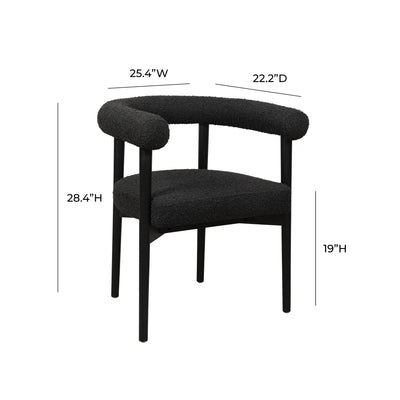 Spara Black Performance Boucle Dining Chair