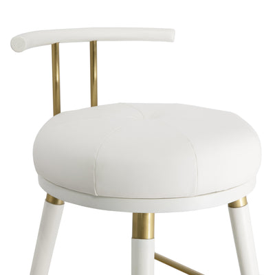 Juniper White Vegan Leather Barstool