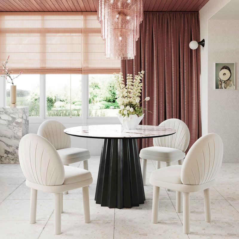 Jimena Marble Ceramic 47" Round Dining Table