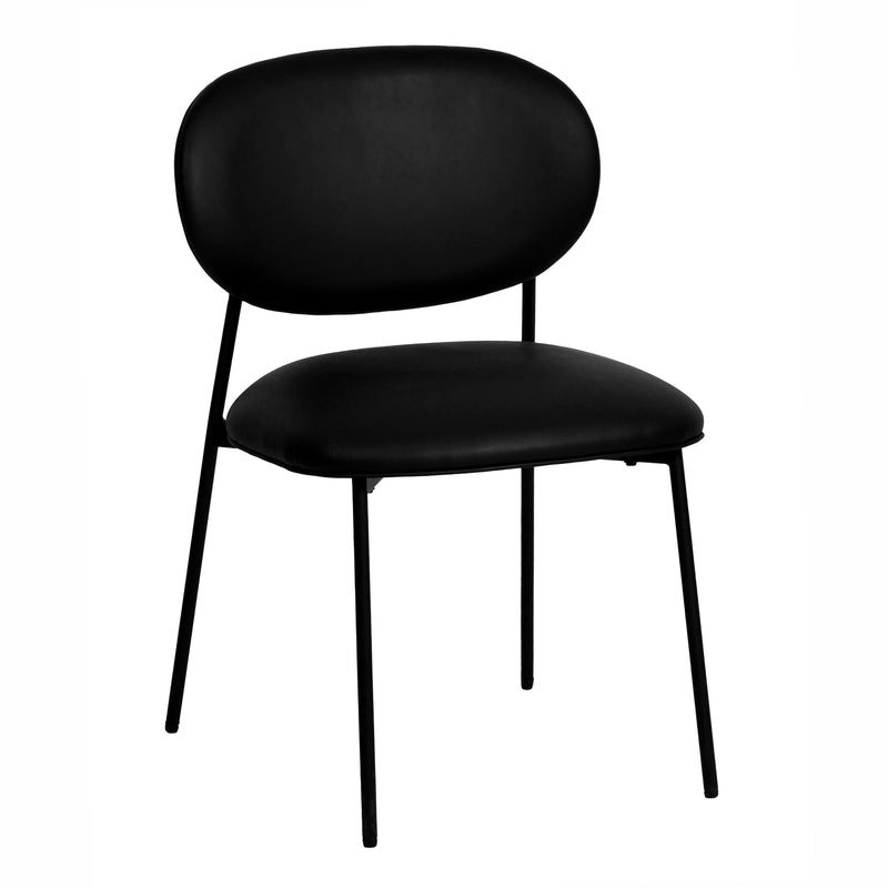 McKenzie Black Vegan Leather Stackable Dining Chair