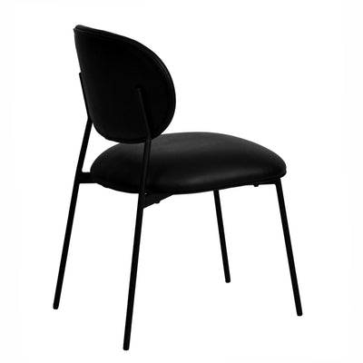 McKenzie Black Vegan Leather Stackable Dining Chair