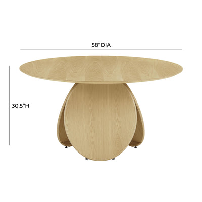 Emil Natural Oak Round Dining Table