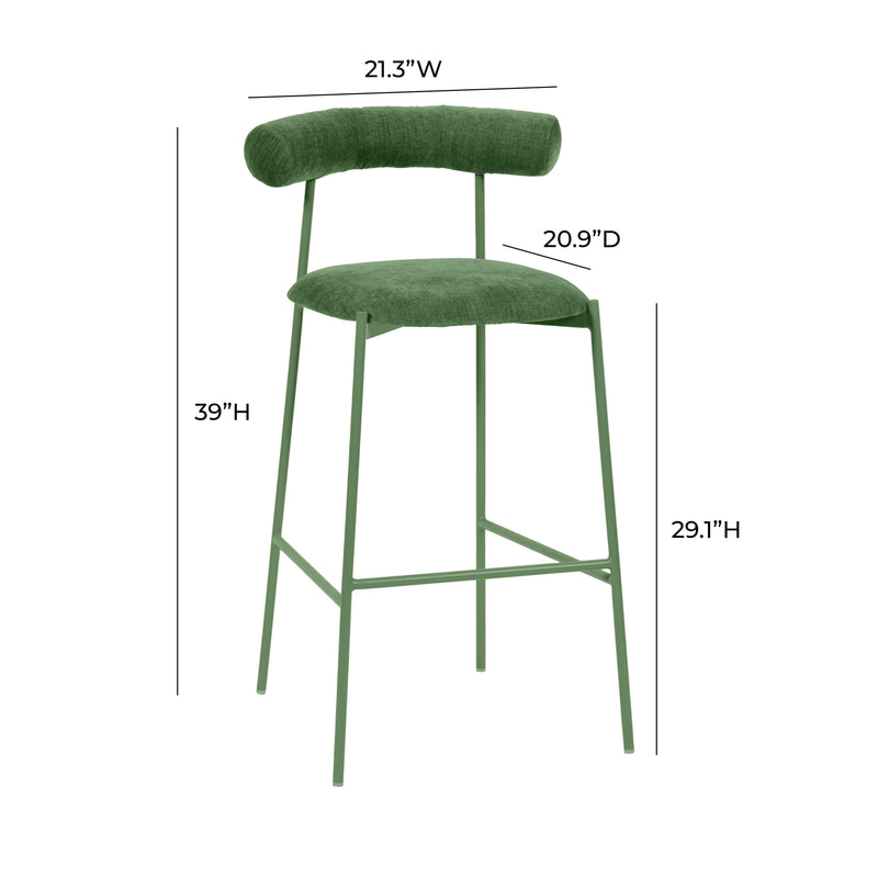 Liliana Forest Green Performance Velvet Bar Stool