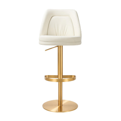 Maven Cream and Gold Adjustable Swivel Stool