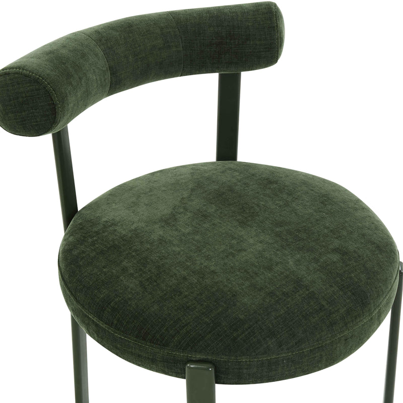 Margaret Forest Green Performance Chenille Bolster Back Dining Chair