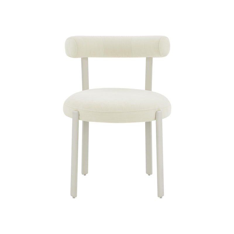 Margaret Cream Performance Chenille Bolster Back Dining Chair