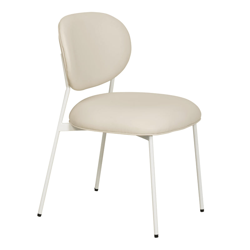 McKenzie Cream Vegan Leather Stackable Dining Chair with Cream Legs