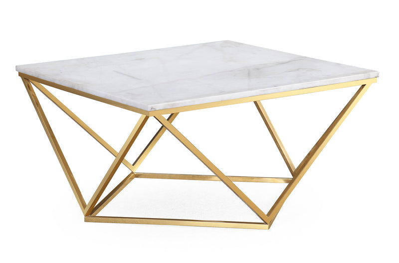 Leopold White Marble Cocktail Table