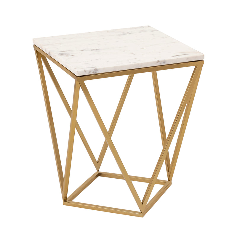 Leopold White Marble Side Table