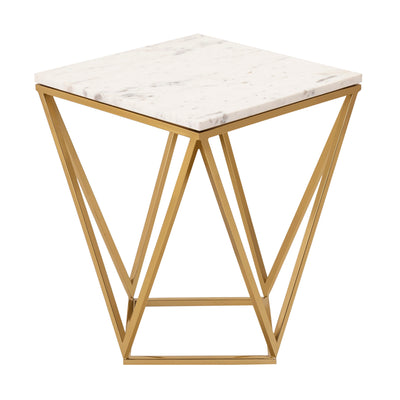 Leopold White Marble Side Table