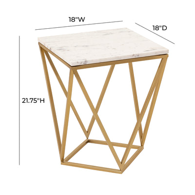 Leopold White Marble Side Table