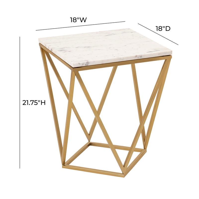 Leopold White Marble Side Table