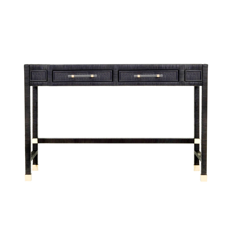 Amara Charcoal Rattan Desk