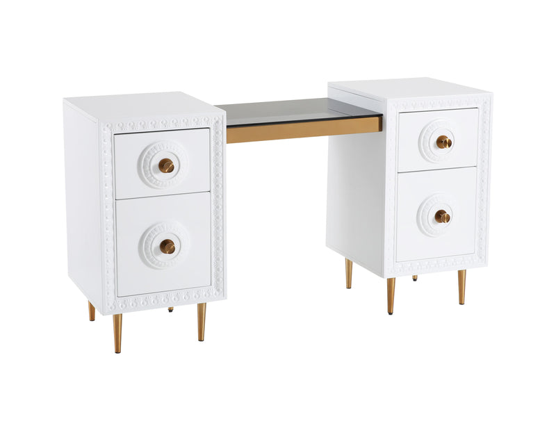 Bovey White Lacquer Desk