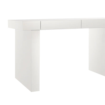 Clara Glossy White Lacquer Desk