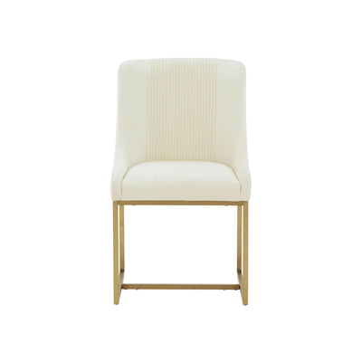 Lisa Cream Pleated Velvet Dining Chair