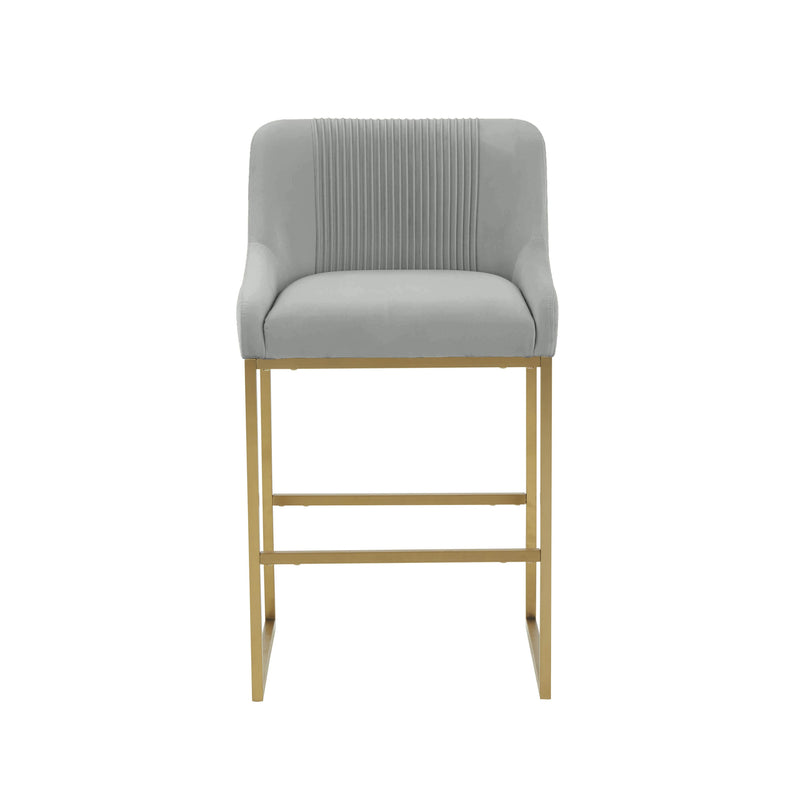 Lisa Grey Pleated Velvet  Dining Chair