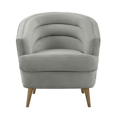 Jules Light Grey Velvet Accent Chair