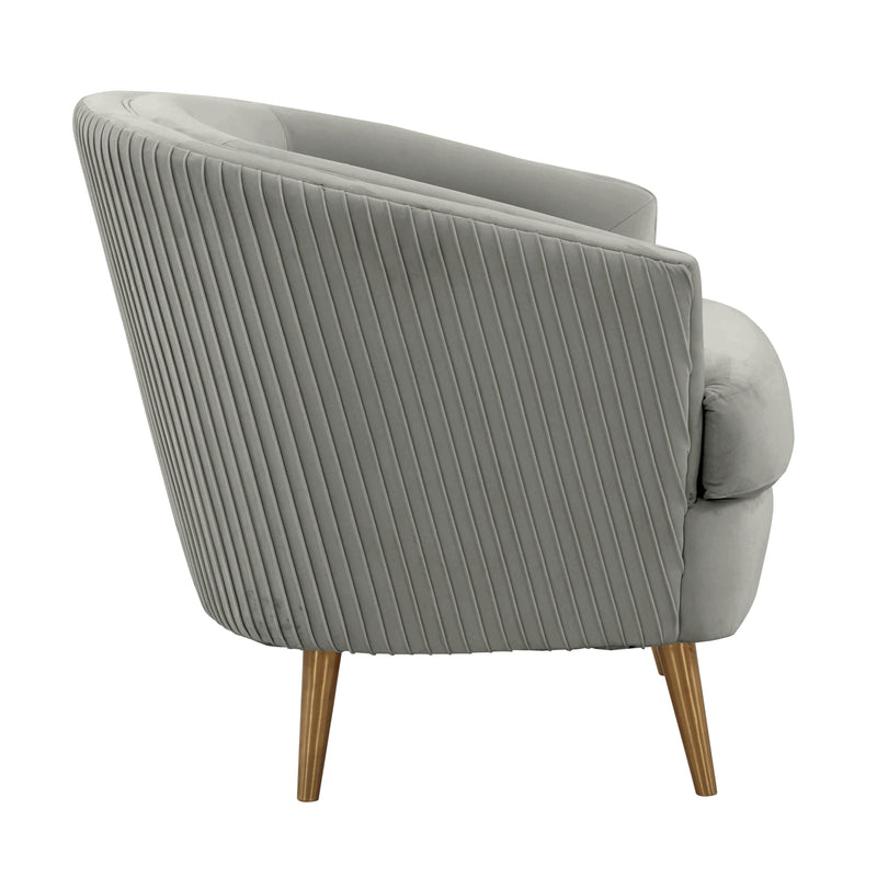 Jules Light Grey Velvet Accent Chair