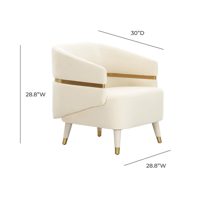 Ayla Cream Velvet Accent Chair