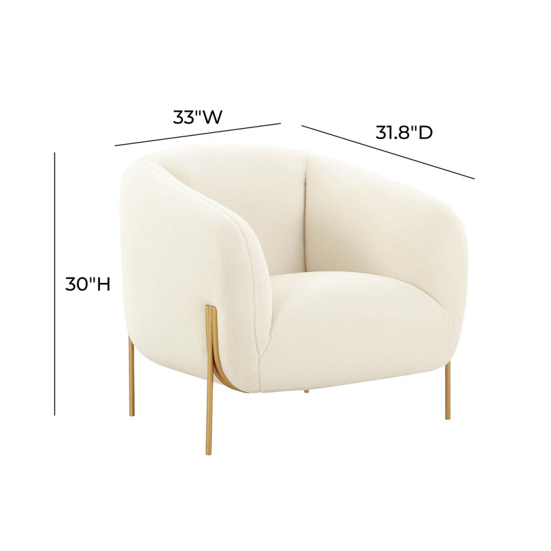 Kandra Cream Shearling Accent Chair