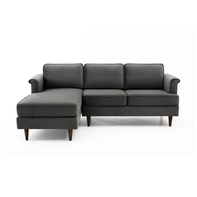 Porter Grey Velvet Sectional LAF