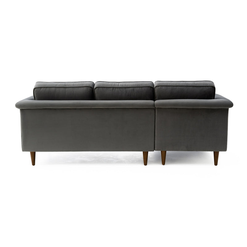 Porter Grey Velvet Sectional LAF