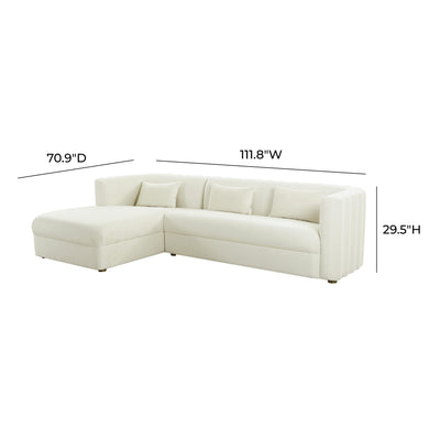 Callie Cream Velvet Sectional - LAF