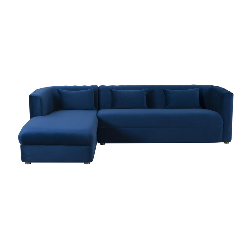 Callie Navy Velvet Sectional - LAF