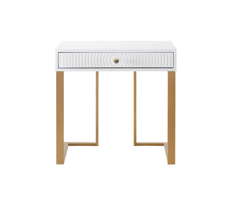 Janie White Lacquer Side Table