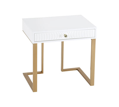 Janie White Lacquer Side Table