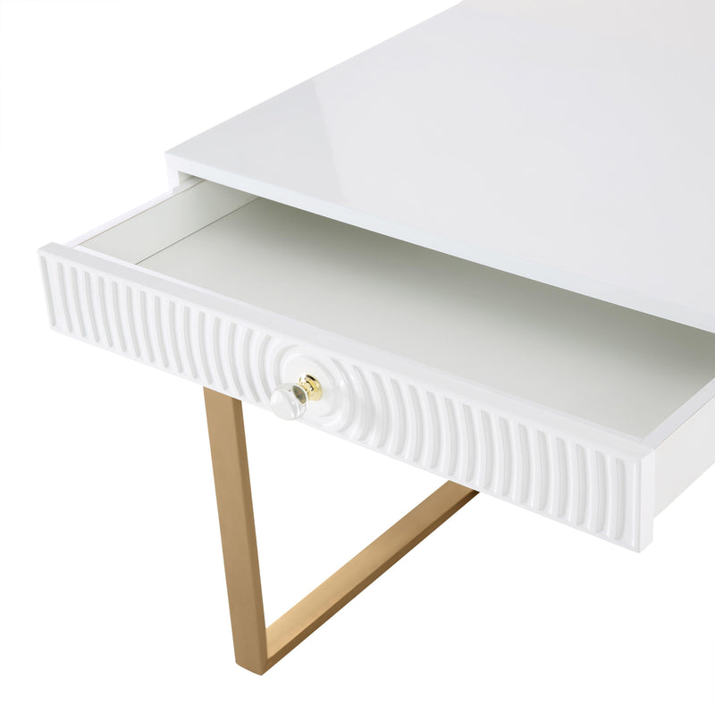 Janie White Lacquer Side Table